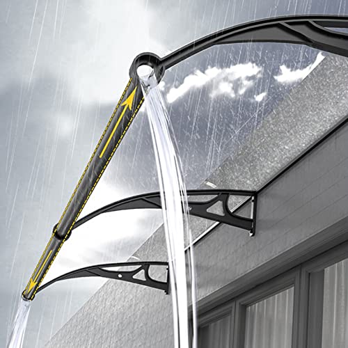 Polycarbonat-Türvordach mit Metallrahmen, wetterfester Fensterschutz für den Eingangsschutz – stilvolles schwarzes Außenmarkisensystem von Generisch
