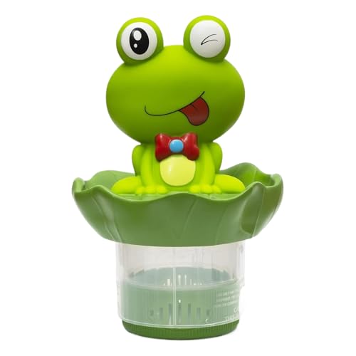 Pool Chlor Floater - Frosch Chlortabletten Halter | Tafelhalter mit großer Kapazität | Floater -Spender | SPA -Reinigungsbehälter aus verstellbarer Freisetzungen für Heißfeder Spas Anpassung 4 Registe von Generisch