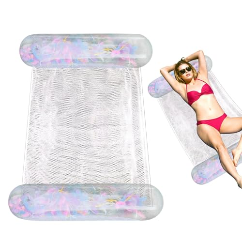Pool-Hängematte – Wasserhängematte | Schwimmschwimmer | aufblasbare Liege | schwimmende Bett-Hängematten | Schwimmbadliege | Faltbare und auslaufsichere Pools Floaties Floaties für See von Generisch