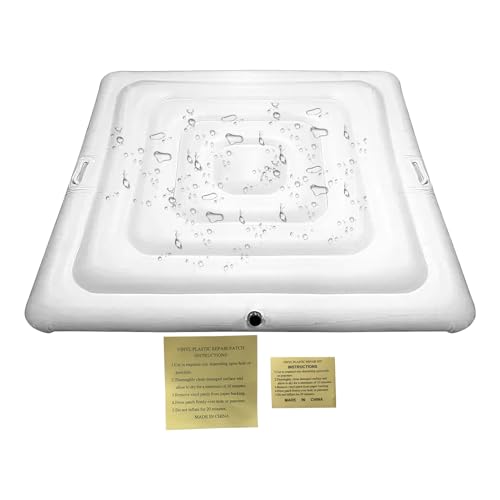 Poolabdeckung - aufblasbare Whirlpools Abdeckung | UV-Beständige Isolierauflage Mit Tragengriff Eckspa-Kissen Unisex Innen Außen Garten Camping Whirlpools-Gehäuse mit Inflations- und Winddicht von Generisch
