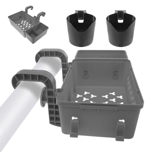 Poolregal – Spielzeughalter Aufbewahrung | Multifunktionaler Behälter-Organizer mit 2 Getränkehaltern für Getränke, , Terrasse, Hinterhof, Outdoor von Generisch