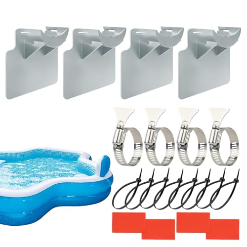 Poolschlauch Halterung - Leichte Poolschlauch Halterung mit Klebepad - Universeller Klebehalter Für Effizienten Wasserfluss, Durchhängen-Verhinderung Und Gartenwartung von Generisch