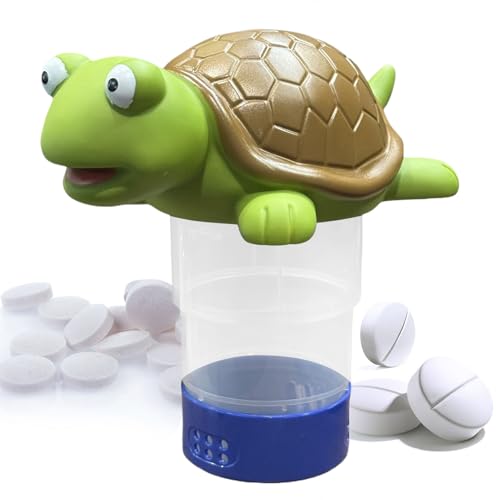 Poolturtle Chlor-Dispenser,Chlortabletten Halter für Schwimmbecken und Pools | Tier Schwimmdeko Sicherer Chlorinator Für Schwimmbecken Gartenparty von Generisch