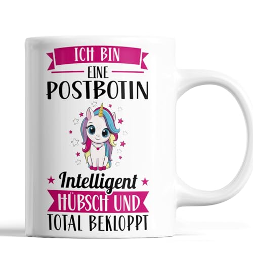 Postbotin Tasse | ich bin eine Postbotin intelligent hübsch | Postbotin Geschenk Frauen Tasse Post Kaffeebecher lustig von Generisch