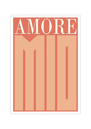 Poster Italienisch Amore Mio Rotbraun A2 (59,4x42 cm) von Generisch