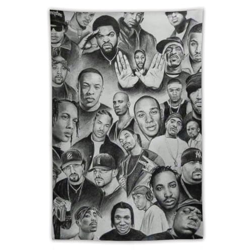 Poster mit Rap-Sängern, Hip-Hop, All-Star, Bilddruck, Tapisserie, Wandfarbe, Kunst, Wandteppich, Dekoration, moderne Wohnkunstwerke, Geschenkidee, 101,6 x 152,4 cm, 3 Stück von Generisch