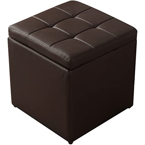 Pouf Ottomane Hocker mit Stauraum - Gepolsterter Lederstoff Sitz Fußhocker für Wohnzimmer und Schlafzimmer - Elegantes Design von Generisch