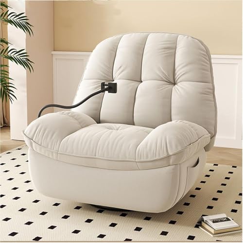 Power Recliner Chair - Komfortable manuelle Wippe für Wohnzimmer und Kinderzimmer mit Stauraum, Lederoberfläche - Heimkino-Sitzgelegenheit von Generisch