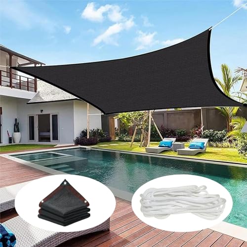 Premium 7x7m Sonnenschutz-Schattennetz für Gewächshaus - leicht, atmungsaktiv & Markisenstoff - perfekt für Garten, Terrasse & Außenbereich - Schwarze Sunblock-Lösung von Generisch