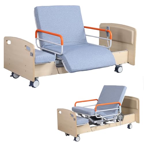 Premium-Krankenhausbett mit 3 Funktionen und Drehfunktion, vollelektrische medizinische Betten für ältere Menschen, Pflegehilfsgerät mit leisen Rädern bis zu 235 kg von Generic