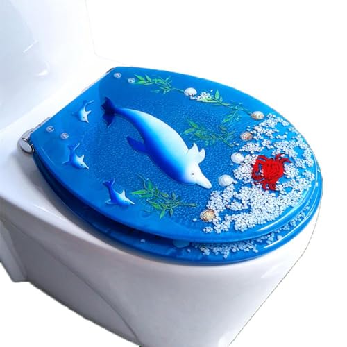 Premium Ocean Series WC-Sitz aus Kunstharz mit Absenkautomatik, strapazierfähig, antibakterielles Design, langlebig und elegant, ideal für Badezimmer, Upgrade Style D Premium Ocean Series WC-Sitz aus Kunstharz mit Absenkautomatik, strapazierfähig, antibakterielles Design, langlebig und elegant, ideal für Badezimmer, Upgrade Style D von Generisch