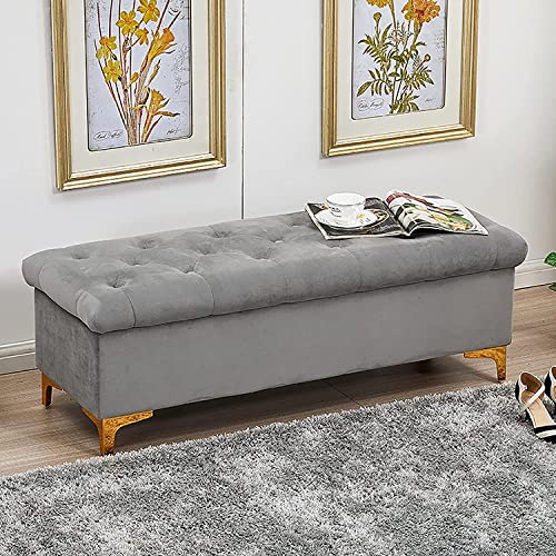 Premium Ottomane aus Samt | Moderner gepolsterter Fußhocker für Wohnzimmer, Schlafzimmer & Flur | Multifunktionale Schuhaufbewahrung & Sitzlösung Premium Ottomane aus Samt | Moderner gepolsterter Fußhocker für Wohnzimmer, Schlafzimmer & Flur | Multifunktionale Schuhaufbewahrung & Sitzlösung von Generisch