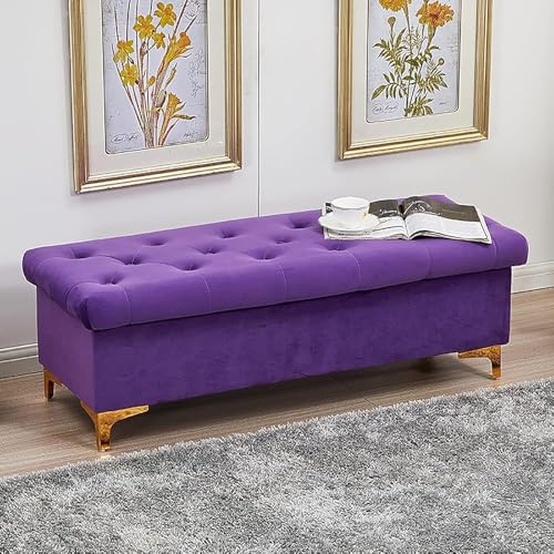 Premium Polsterhocker aus Samt mit Stauraum, moderner multifunktionaler Fußhocker für Wohnzimmer und Schlafzimmer Premium Polsterhocker aus Samt mit Stauraum, moderner multifunktionaler Fußhocker für Wohnzimmer und Schlafzimmer von Generisch