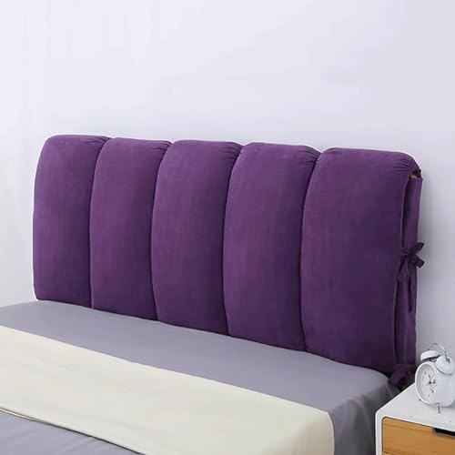 Premium Samt Bett Lesekissen für Doppel-/Einzelbetten - Gepolsterter Kopfteilbezug, Staubdichtes Rückenlehnenkissen - 210 x 60 cm, Lila, Passend für Holz-/Metallrahmen Premium Samt Bett Lesekissen für Doppel-/Einzelbetten - Gepolsterter Kopfteilbezug, Staubdichtes Rückenlehnenkissen - 210 x 60 cm, Lila, Passend für Holz-/Metallrahmen von Generisch