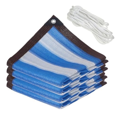 Premium Sonnenschutz Gewächshaus 4x5m - 65% Schattierungsrate Kratzfestes Gewebe Ideale Markise für Terrasse Hinterhof Garten Carport - Stilvolle blaue Streifen Premium Sonnenschutz Gewächshaus 4x5m - 65% Schattierungsrate Kratzfestes Gewebe Ideale Markise für Terrasse Hinterhof Garten Carport - Stilvolle blaue Streifen von Generisch