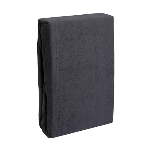 Premium Textiles Frottee Spannbettlaken, 80% Baumwolle - 20% Polyester, 10 Farben, für Matratzen 25-35 cm (Anthrazit, 140-160 x 200 cm | Steghöhe bis zu 25 cm) von Generisch