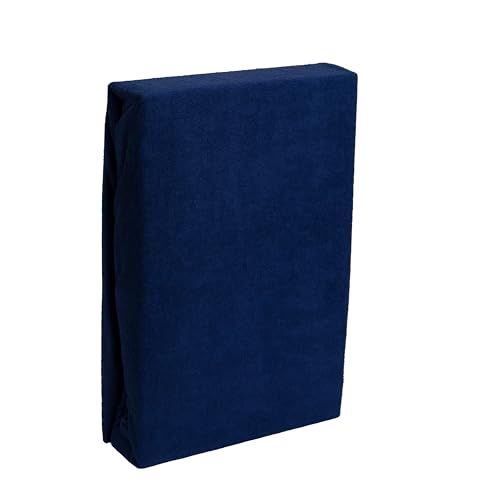 Premium Textiles Frottee Spannbettlaken, 80% Baumwolle - 20% Polyester, 10 Farben, für Matratzen 25-35 cm (Navy, 140-160 x 200 cm | Steghöhe bis zu 25 cm) von Generisch