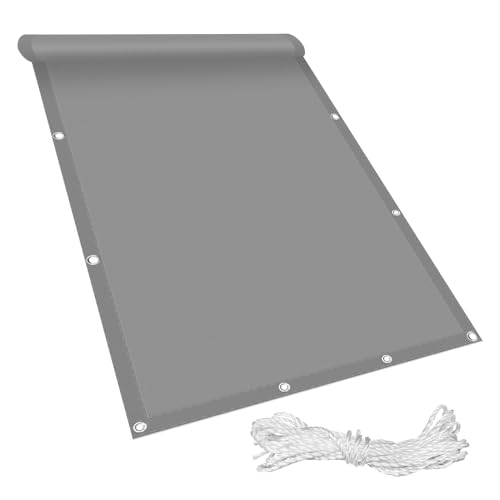 Premium UV-Block-Sonnensegel, 3,5 x 7 m, einfach zu installieren, Terrassenüberdachung, strapazierfähiges PES-Polyester, für Außenbereich, Garten, Hellgrau von Generisch