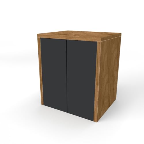 Premium Waschmaschinenschrank aus Holz - 2 Türen Push & Pull - Kompaktes Design L 79 x B 65 x H 91 cm - Ideal für Waschmaschine oder Trockner - Einfache Montage (Graphit/Walnuss) von Generisch