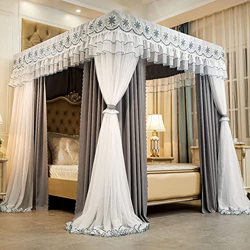 Princess Canopy Betthimmel Bettvorhänge Doppellagiges Netz für Mädchen – Einzel-/Kingsize-Bett mit Rahmen – Betthimmel mit vier Poster Princess Canopy Betthimmel Bettvorhänge Doppellagiges Netz für Mädchen – Einzel-/Kingsize-Bett mit Rahmen – Betthimmel mit vier Poster von Generisch