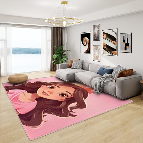 Prinzessin Teppich Mädchen - Teppich Wohnzimmer Schlafzimmer Rosa Prinzessin, Großer Teppich Kinder, Weich Kurzflor & Waschbar & rutschfest Wohnzimmerteppich, Kinderteppich 140x200 cm Prinzessin Teppich Mädchen - Teppich Wohnzimmer Schlafzimmer Rosa Prinzessin, Großer Teppich Kinder, Weich Kurzflor & Waschbar & rutschfest Wohnzimmerteppich, Kinderteppich 140x200 cm von Generisch