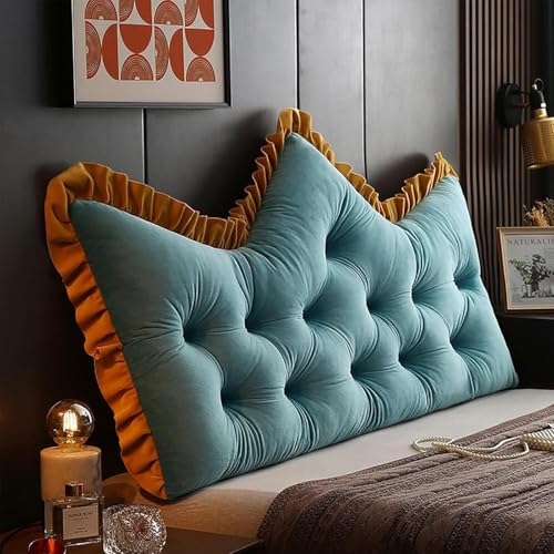 Prinzessinnenkronen-Rückenlehnenkissen, weiches Lesekissen für Bett, langes stützendes Rückenkissen, gemütliches braunes Bettauflagekissen (150 x 60 cm) für Sitz- und Lesekomfort von Generisch