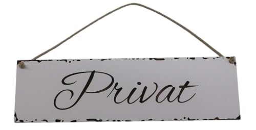 Privat Schild Shabby Chic Deko weiß Geschenk Deko Holz HDF ca 28 x 8 cm Wanddeko Wandbild Hängeschild mit Kordel Türschild Privat Schild Shabby Chic Deko weiß Geschenk Deko Holz HDF ca 28 x 8 cm Wanddeko Wandbild Hängeschild mit Kordel Türschild von Generisch