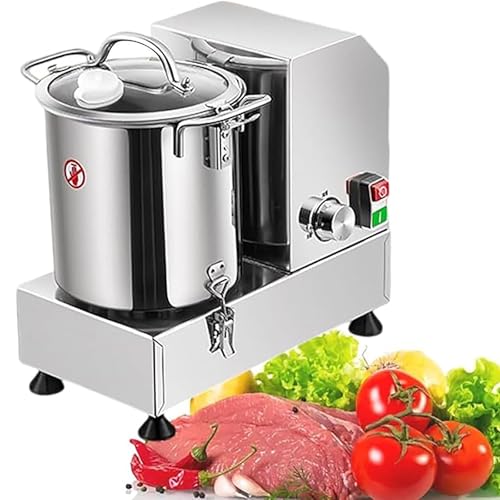 Professionelle Küchenmaschine, gewerblicher Fleisch- und Gemüsemixer, Lebensmittelzerkleinerer aus Edelstahl, elektrischer Lebensmittelschneider for Obst, Gemüse und Knoblauch(6L) von Generisch
