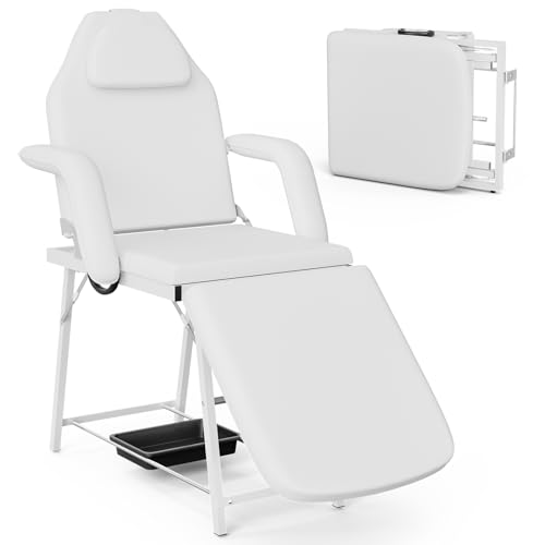 Professionelle verstellbare 3-teilige Massageliege mit Ablageflächen - ideal für Kosmetiker und Tätowierer von Generisch