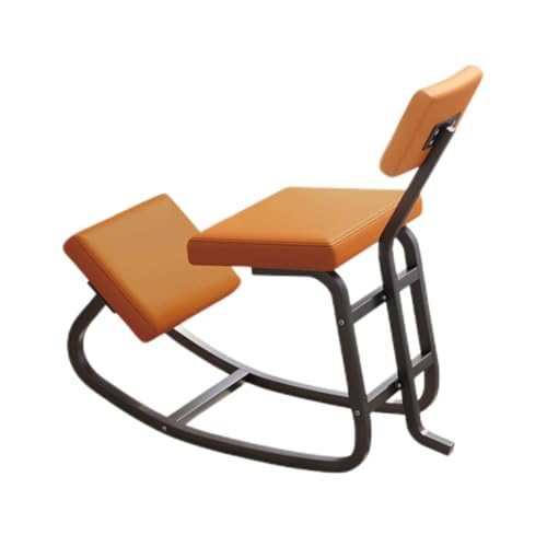 Professioneller ergonomischer Kniestuhl, Kniestuhl mit variablem Balans, Desktop-Haltungskorrektur, for die Haltungszirkulation(Orange,85X45X78cm-Black) von Generisch