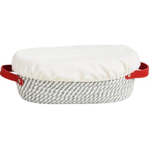 Proofing Bowl - Sauerteigschale, ovaler Brotkorb | Gärtablett aus Rattan mit Futtertuch, professionelles Backwerkzeug, wiederverwendbarer Teigkorb für rustikale Brote, Ciabatta, Roggenbrot von Generisch