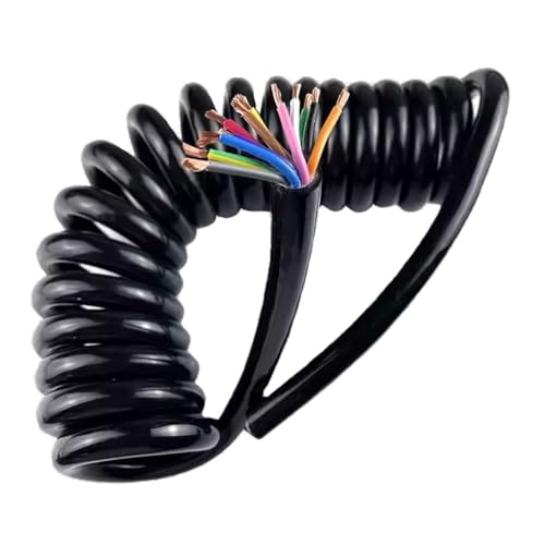 Pu-Federkabeldraht – 12/14/18/21-adriger Spiral-Teleskopdraht, 15–20 AWG, 1 bis 15 Meter dehnbare Länge(Stretch 14 meter,12 cores 17 AWG) von Generisch