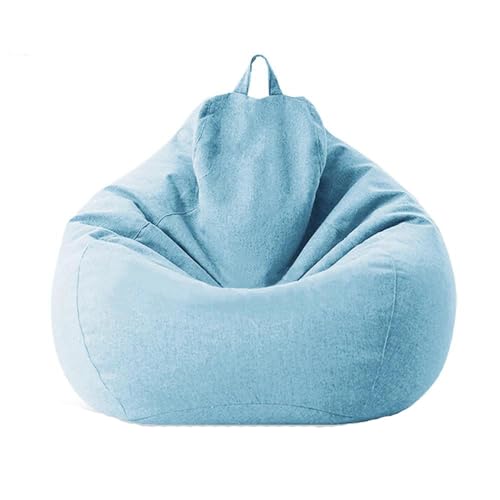 Puff Pera Redondo Grande – Weicher Baumwoll-Sitzsack mit hoher Rückenlehne, bequemer großer Sofabezug für Erwachsene, Spielaufbewahrungstasche, Blau, 70 cm x 80 cm, ohne Füllung von Generisch