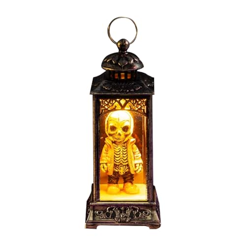 Pumpkin LED Skelett Batteriebetriebenes Flammenloses Kerzenlicht Für Party Bar & Raumdekorationen Kommode Retro Schwarz (Orange, 13x6cm) von Generisch