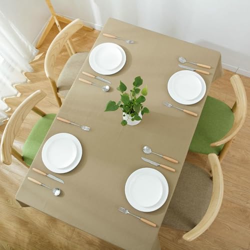 Quadratische Baumwoll-Tischdecke, 110 x 110 cm, einfarbig, hellkaffeefarben, perfekt für 2-Sitzer-Tische, Küchentischdecke, stilvolle Heimdekoration, leicht zu reinigen von Generisch