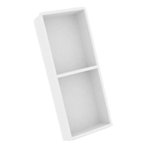 Quadratische Duschwand rt – Eingebaute 304 Edelstahl-Badezimmerregale für Shampoo, Seife und Toilettenartikel, keine Fliesen erforderlich – 320 x 320 x 125 mm, weiße Aufbewahrungslösung von Generisch