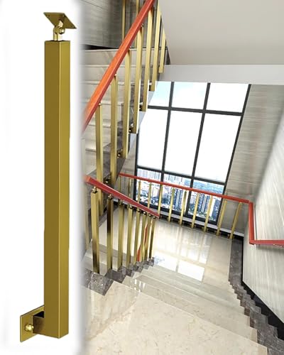 Quadratische Metall-Treppenspindeln - Handlaufstütze Treppengeländer Installationsset für Newel Post - Langlebig Stilvoll Einfach zu Installieren Treppenhaus Upgrade von Generisch