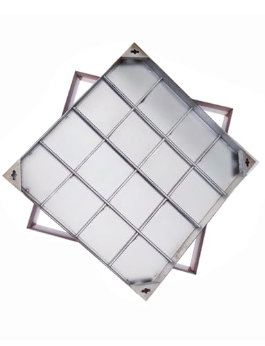Quadratische Schachtabdeckung aus 304 Edelstahl, dekoratives Ablaufgitter, versenktes Design, Pflasterstein-kompatible Abwasserabdeckung für Auffahrt, Gehweg, Sandablauf (70 x 70 cm) von Generisch