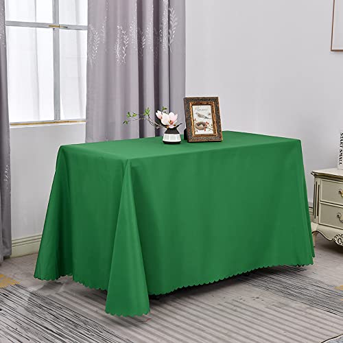Quadratische Tischdecke, 100 % Polyester, für Innen- und Außenbereich, 100 x 180 cm, wasserdicht, schmutzabweisend, perfekt für Partys und Veranstaltungen, Grün von Generisch