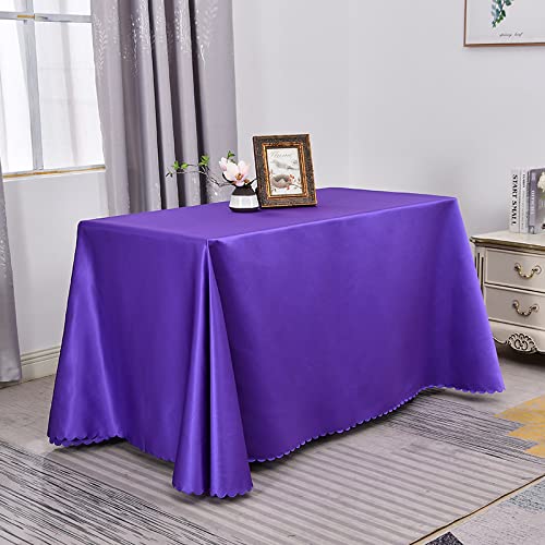 Quadratische Tischdecke aus Baumwoll-Polyester, für Esszimmer, Hochzeiten, Bankette, Heim- und Outdoor-Dekor, Lila, 220 x 320 cm, elegante Tischdecke für Veranstaltungen von Generisch