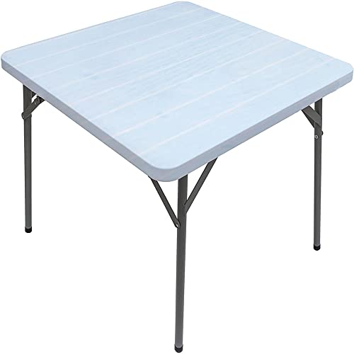 Quadratische Tischdecke aus Holzbrett, Holzbrettstruktur, elastischer Rand, geeignet für Buffet und Camping, passend für 111,8 x 111,8 cm große quadratische Tische von Generisch