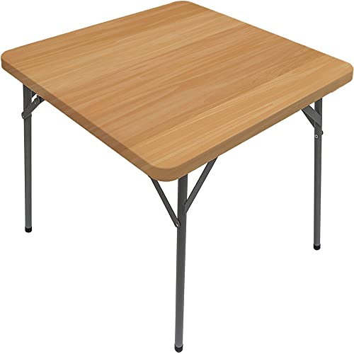 Quadratische Tischdecke aus Holzbrett, Holzbrettstruktur, elastischer Rand, geeignet für Buffet und Camping, passend für 71,1 x 71,1 cm große quadratische Tische von Generisch