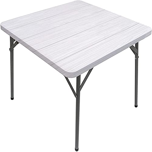 Quadratische Tischdecke aus Holzbrett, Holzbrettstruktur, elastischer Rand, geeignet für Buffet und Camping, passend für 88,9 x 88,9 cm große quadratische Tische von Generisch