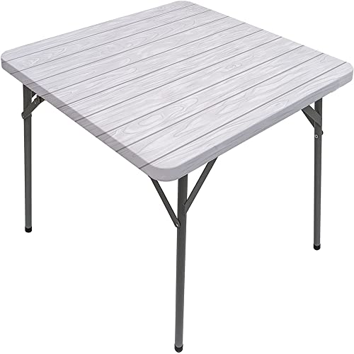 Quadratische Tischdecke aus Holzbrett, Holzbrettstruktur, elastischer Rand, geeignet für Buffet und Camping, passend für 88,9 x 88,9 cm große quadratische Tische von Generisch