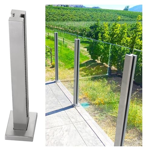 Quadratischer Balustradenpfosten aus Glas für Treppe mit Zapfenschlitzen, Basis Mittelpfosten, Höhe 90 cm, Zaunstütze Quadratischer Balustradenpfosten aus Glas für Treppe mit Zapfenschlitzen, Basis Mittelpfosten, Höhe 90 cm, Zaunstütze von Generisch
