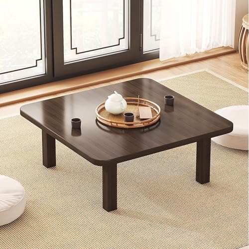 Quadratischer Couchtisch aus Walnussholz, vielseitiges Bambus-Design, stilvolle Heimdekoration für jeden Raum, kompakte Größe, 50 x 50 x 27 cm, perfekt für Wohnzimmer oder Büro von Generisch