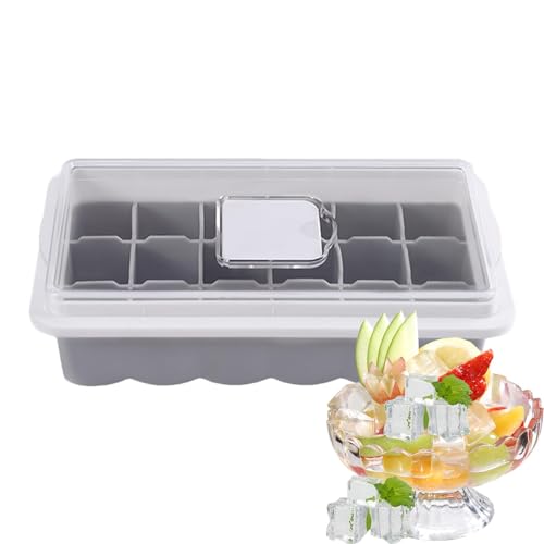 Quadratischer Eiswürfelbehälter – 18 Mulden, Silikon-Eiswürfelbehälter mit Deckel, Silikon-Eiswürfelform für Partys, Restaurants, Strände, Festivals von Generisch