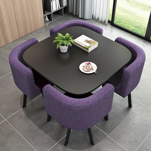 Quadratischer Esstisch Set mit 4 Stühlen - Modernes Design für Küche und Esszimmer - Stilvolle und funktionale Möbel für Zuhause von Generisch