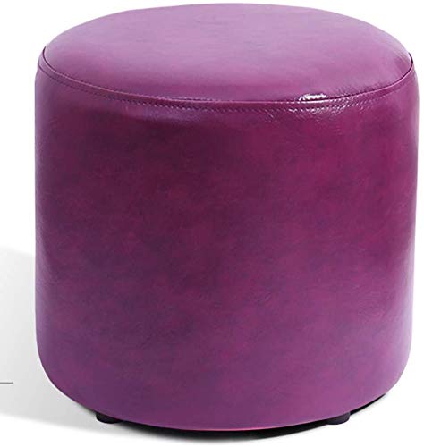 Quadratischer Leder-Fußhocker, Ottomane für Wohnzimmer, Couchtisch, kleine Sitzbank, Massivholz, würfelförmig, violett, 30 x 30 x 30 cm Quadratischer Leder-Fußhocker, Ottomane für Wohnzimmer, Couchtisch, kleine Sitzbank, Massivholz, würfelförmig, violett, 30 x 30 x 30 cm von Generisch