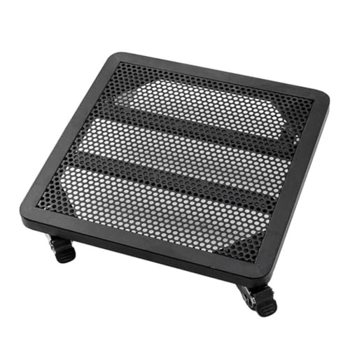 Quadratischer Pflanzenständer aus Metall mit stabilen Beinen, schwarzer Blumenwagen für große Töpfe im Innen- und Außenbereich, inklusive Rollrollen-Tablett und Untersetzer (Größe:40 x 40 x 9 cm) von Generisch